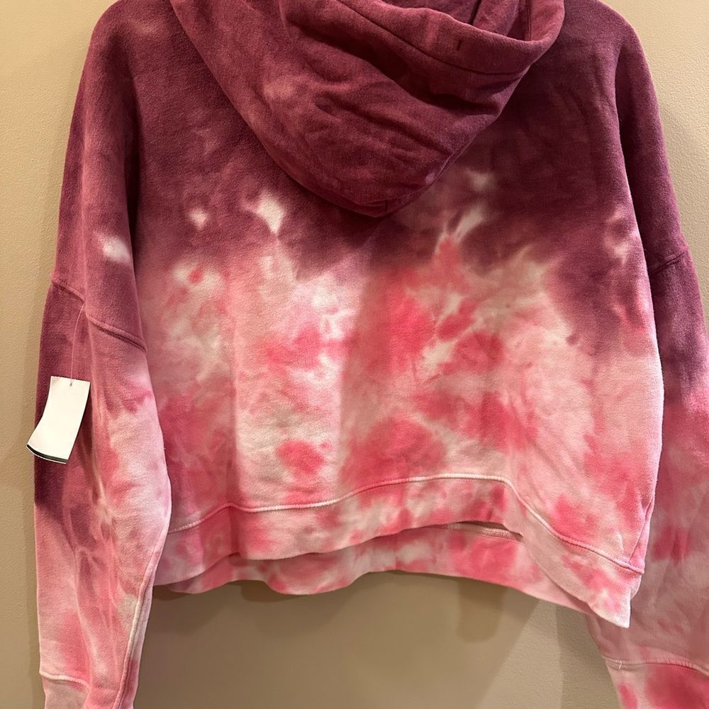 Calvin Klein Pink Tie Dye Hooded Cropped Sweatshirt NWT - Picture 5 of 6